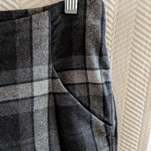Aritzia Wilfred Wool Cashmere blend Grey Chambery Check Pant Plaid Size 4 - Picture 6 of 11